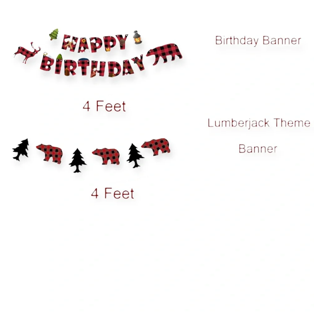 1st Birthday Buffalo Plaid Lumberjack Woodland Decorations